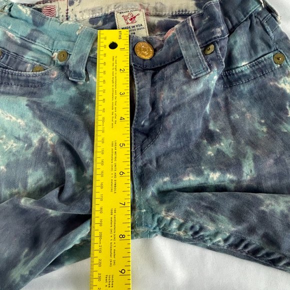True Religion Jeans Women 24x28.5 Halle Tie Dye Blue Skinny Ankle Stretch - Picture 9 of 15